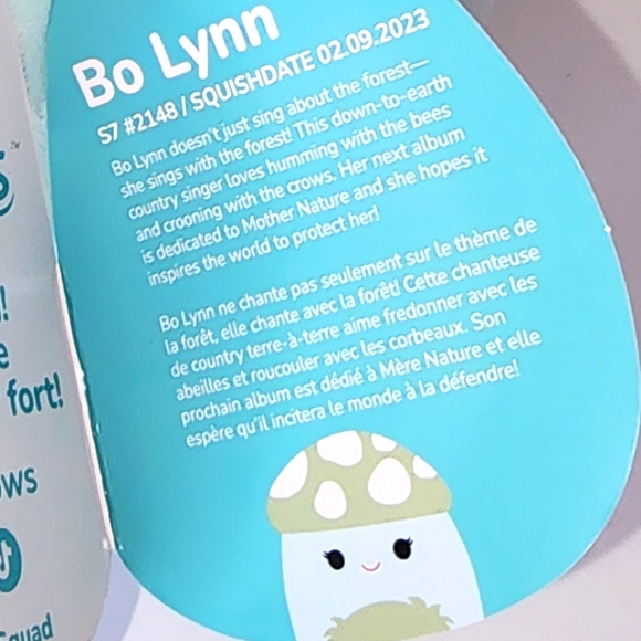 BO LYNN 🍄 FTM ☆ Blue Green Mushroom w Furry Belly Original Squishmallow ☆ NWT ☆ - Picture 3 of 7